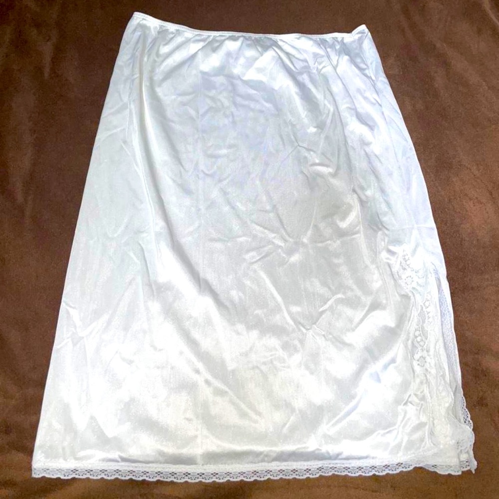 Satin Midi Skirt With Slit